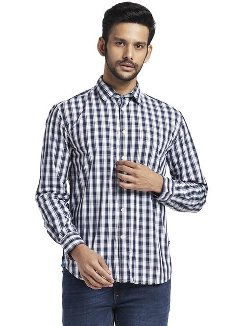 blue checkered casual shirt - 17767938 - Standard Image - 1