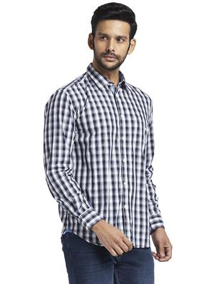 blue checkered casual shirt - 17767938 - Standard Image - 2