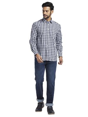 blue checkered casual shirt - 17767938 - Standard Image - 5