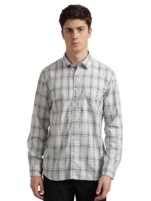 grey checkered casual shirt - 17767959 - Standard Image - 1