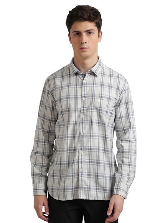 grey checkered casual shirt - 17767959 - Zoom Image - 1