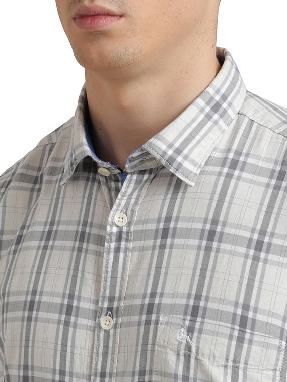 grey checkered casual shirt - 17767959 - Zoom Image - 6