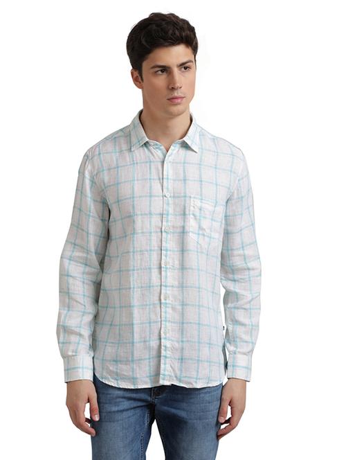 blue checkered casual shirt - 17767963 - Standard Image - 1
