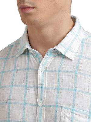 blue checkered casual shirt - 17767963 - Standard Image - 6