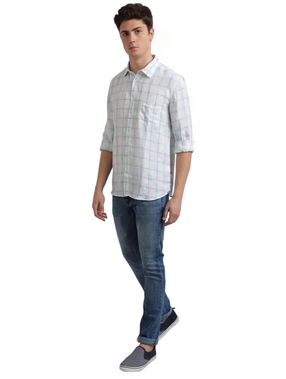 blue checkered casual shirt - 17767963 - Zoom Image - 5