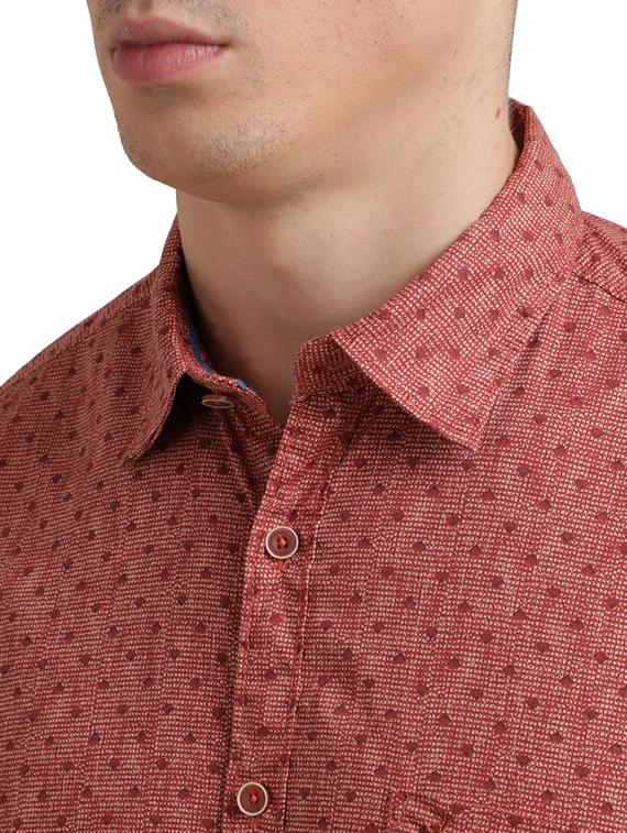 red printed casual shirt - 17767967 - Zoom Image - 6