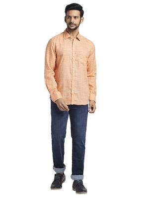 orange checkered casual shirt - 17767970 - Standard Image - 5