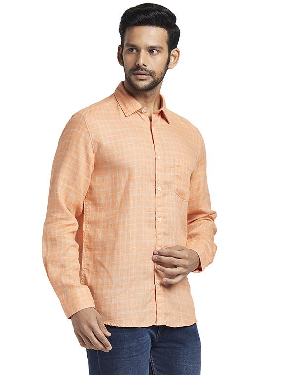 orange checkered casual shirt - 17767970 - Zoom Image - 3
