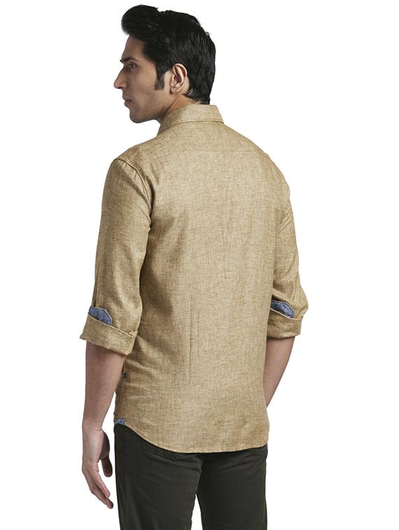 brown solid casual shirt - 17767999 - Zoom Image - 4