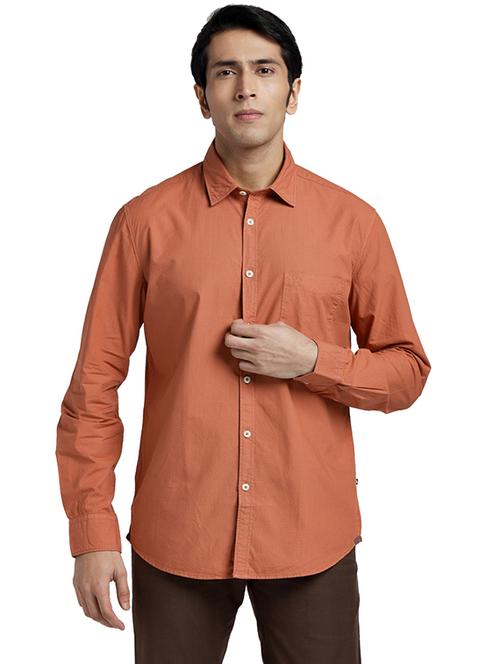 rust self design casual shirt - 17768045 - Standard Image - 1