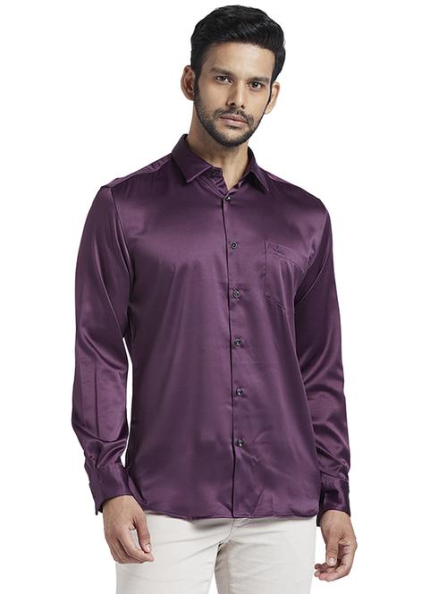 purple solid casual shirt - 17768052 - Standard Image - 1