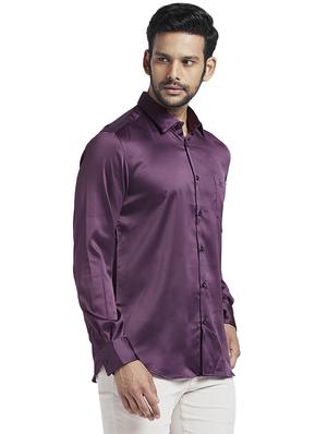 purple solid casual shirt - 17768052 - Standard Image - 2