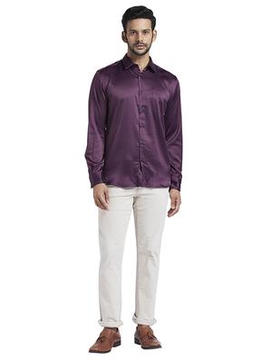 purple solid casual shirt - 17768052 - Standard Image - 5