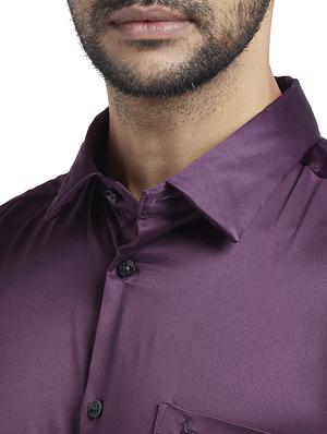 purple solid casual shirt - 17768052 - Standard Image - 6