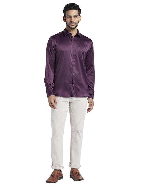 purple solid casual shirt - 17768052 - Zoom Image - 5