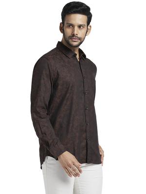 brown printed casual shirt - 17768057 - Standard Image - 2
