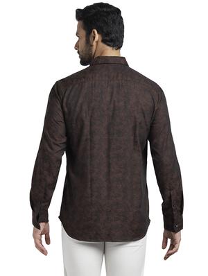 brown printed casual shirt - 17768057 - Standard Image - 4