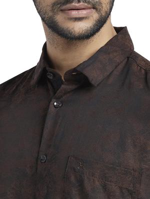brown printed casual shirt - 17768057 - Standard Image - 6