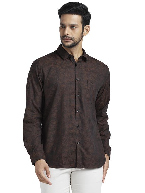 brown printed casual shirt - 17768057 - Zoom Image - 1