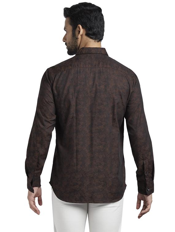 brown printed casual shirt - 17768057 - Zoom Image - 4