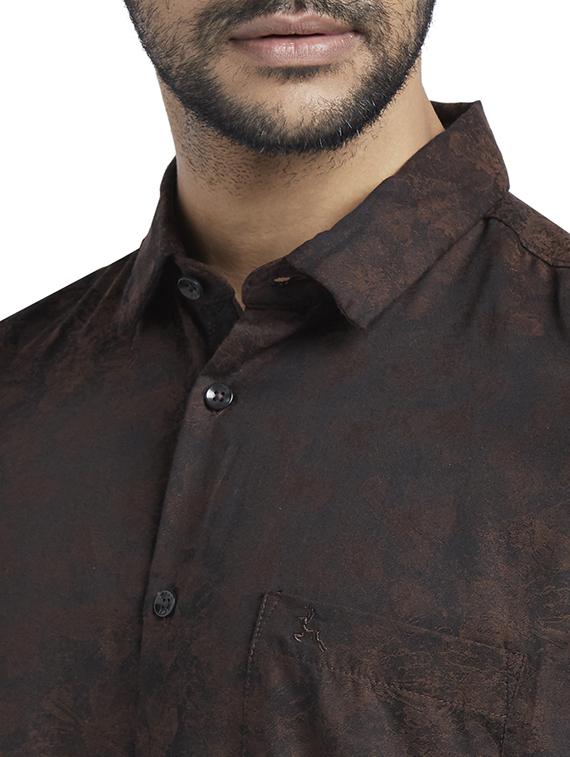 brown printed casual shirt - 17768057 - Zoom Image - 6
