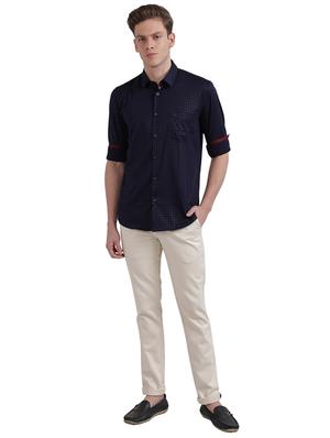 navy blue checkered casual shirt - 17768059 - Standard Image - 5
