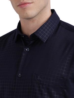 navy blue checkered casual shirt - 17768059 - Standard Image - 6