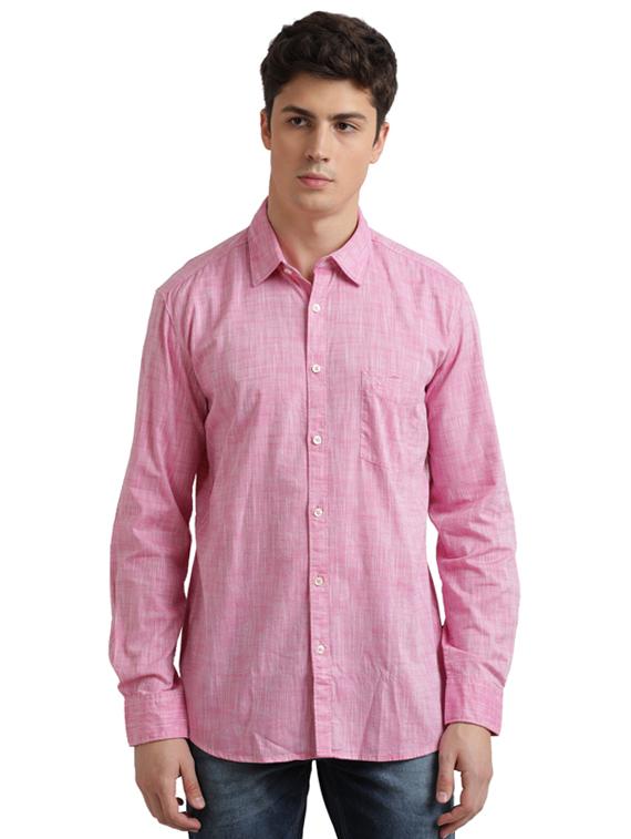 pink solid casual shirt - 17768064 - Zoom Image - 1