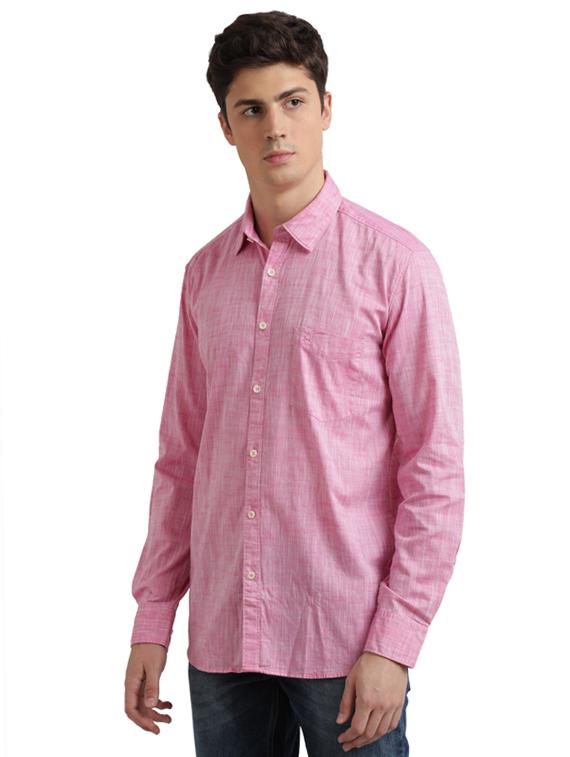 pink solid casual shirt - 17768064 - Zoom Image - 2