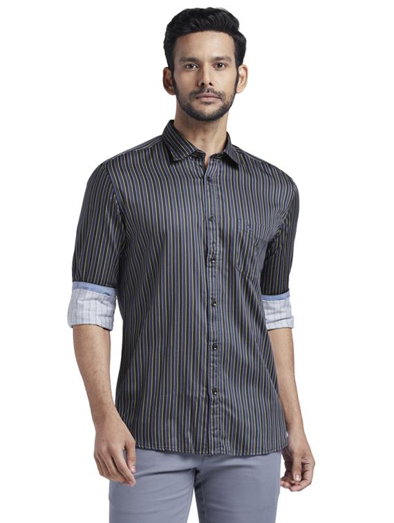 grey striped casual shirt - 17768066 - Zoom Image - 1