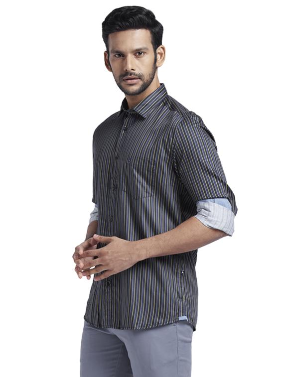 grey striped casual shirt - 17768066 - Zoom Image - 2