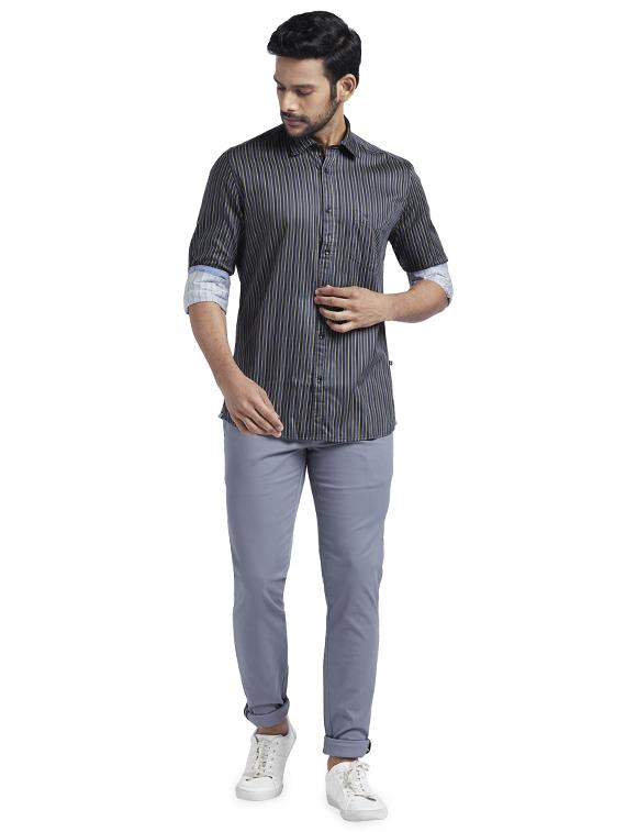 grey striped casual shirt - 17768066 - Zoom Image - 4