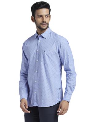 blue printed casual shirt - 17768071 - Standard Image - 2