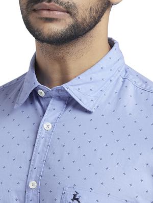 blue printed casual shirt - 17768071 - Standard Image - 5