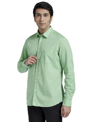 green solid casual shirt - 17768076 - Standard Image - 2