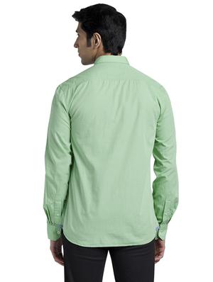 green solid casual shirt - 17768076 - Standard Image - 3