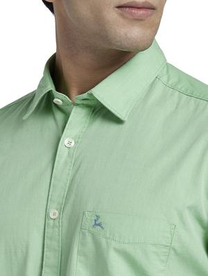 green solid casual shirt - 17768076 - Standard Image - 5