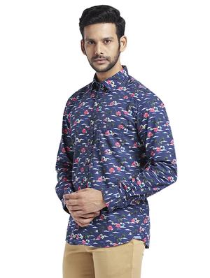 blue floral print casual shirt - 17768095 - Standard Image - 2