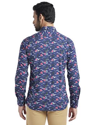 blue floral print casual shirt - 17768095 - Standard Image - 3