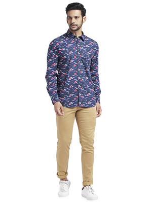 blue floral print casual shirt - 17768095 - Standard Image - 4