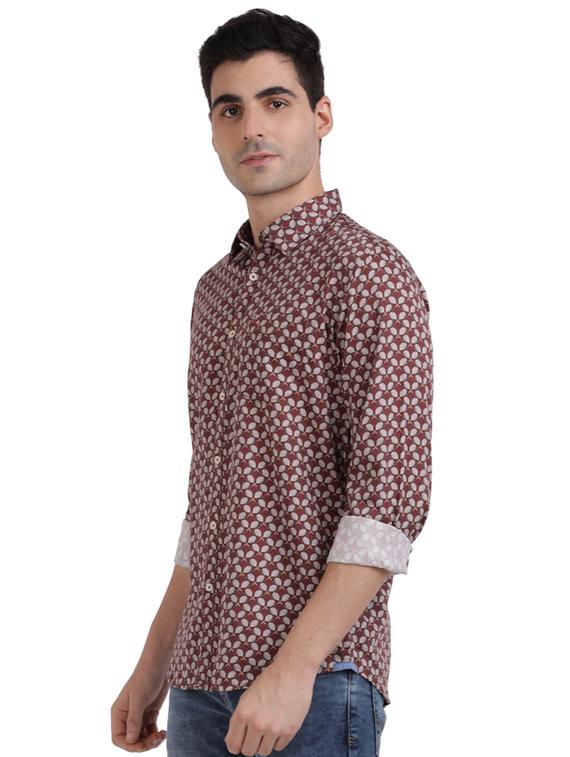 brown printed casual shirt - 17768104 - Zoom Image - 2