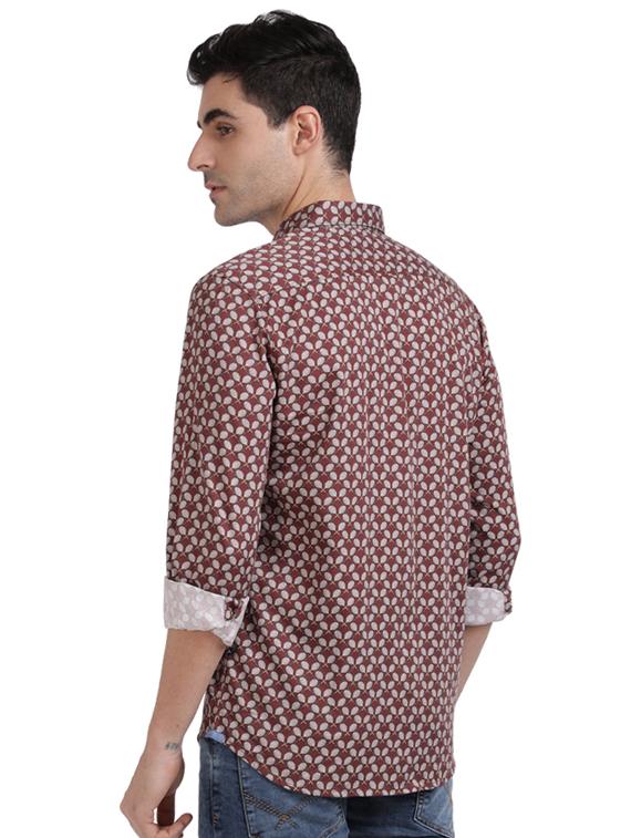 brown printed casual shirt - 17768104 - Zoom Image - 3