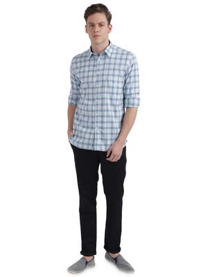 blue checkered casual shirt - 17768107 - Standard Image - 4