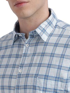 blue checkered casual shirt - 17768107 - Standard Image - 5