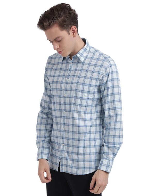 blue checkered casual shirt - 17768107 - Zoom Image - 2