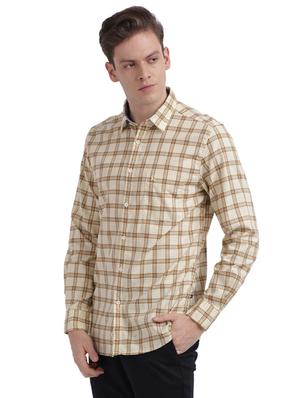 beige checkered casual shirt - 17768108 - Standard Image - 2