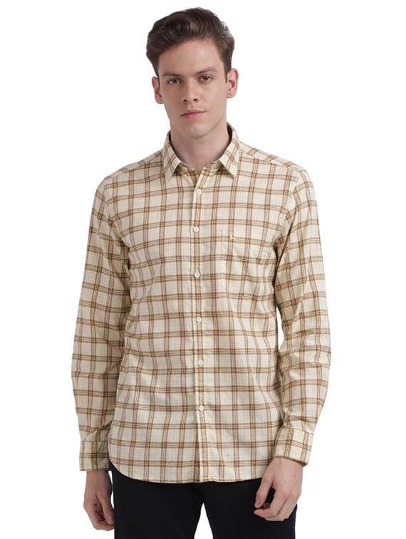 beige checkered casual shirt - 17768108 - Zoom Image - 1