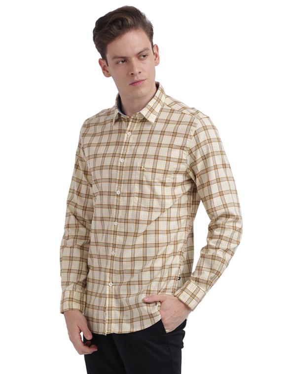 beige checkered casual shirt - 17768108 - Zoom Image - 2