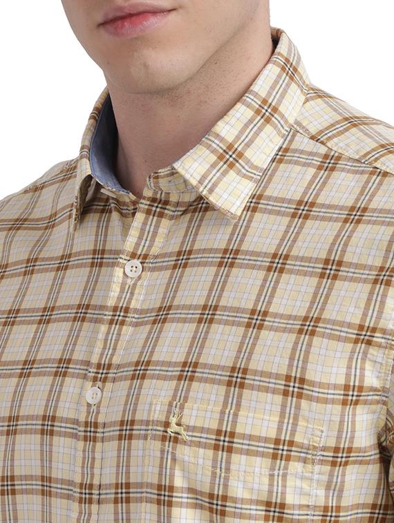 beige checkered casual shirt - 17768108 - Zoom Image - 5