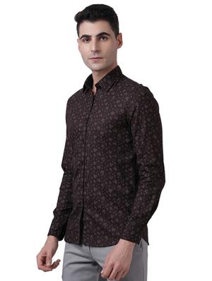 brown printed casual shirt - 17768110 - Standard Image - 2